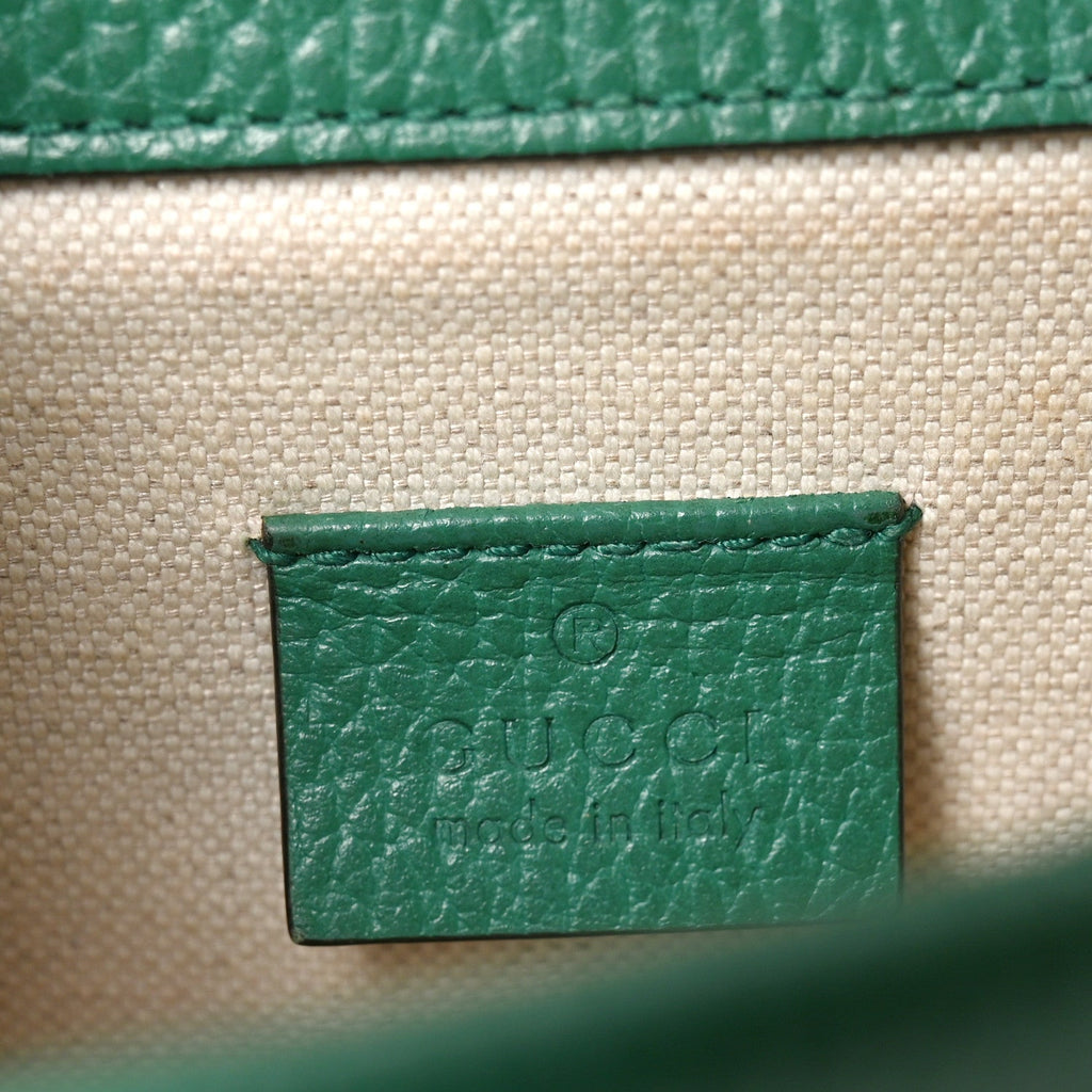 Dollar Calfskin Enamel Small Dionysus Shoulder Bag Emerald Electric Blue