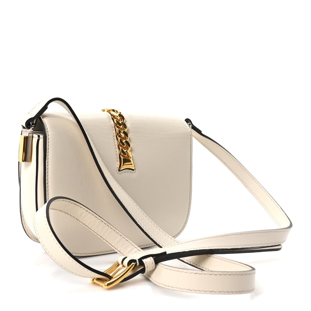 Azalea Calfskin Mini Sylvie 1969 Flap Messenger Bag Mystic White