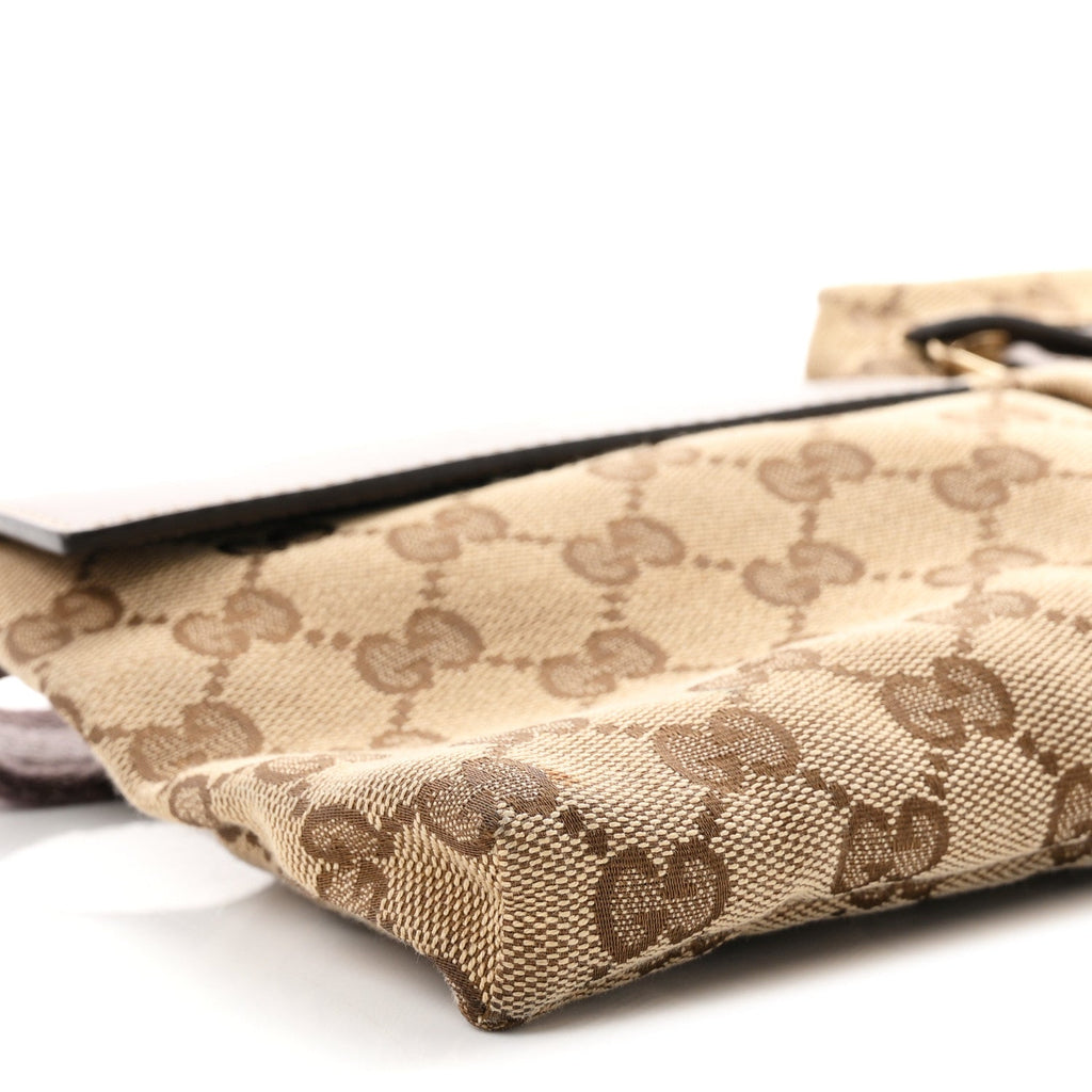 GG Monogram Web Double Pocket Belt Bag Purple