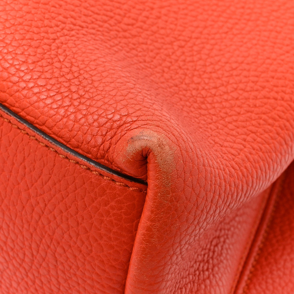 Pebbled Calfskin Medium Soho Chain Shoulder Bag Sun Orange