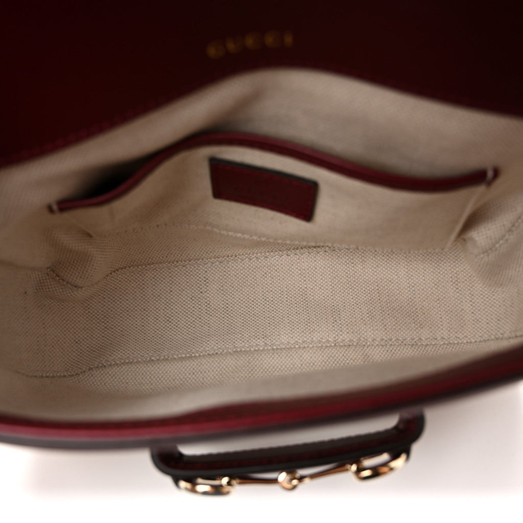 GG Supreme Monogram Horsebit 1955 Soft Small Shoulder Bag Beige Ebony Rosso Ancora