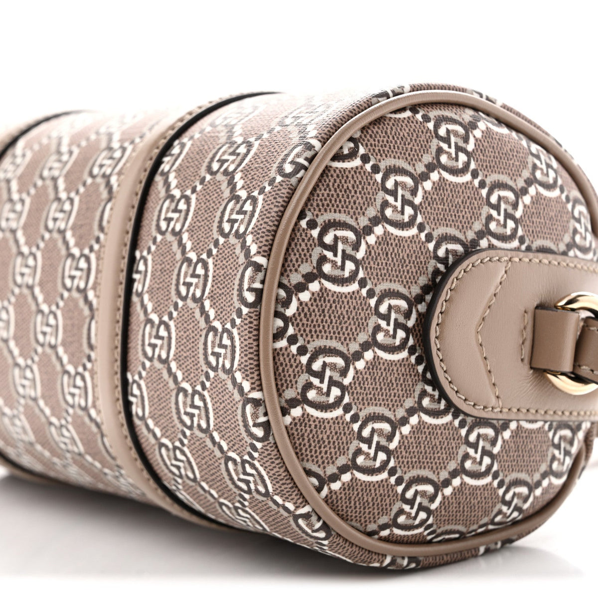 GG Shadow Monogram Top Handle Bowler Bag Rocky Ebony Grey White Rocky