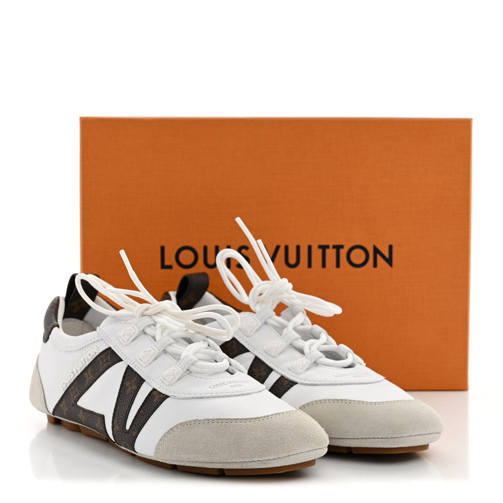 Monogram Calfskin Womens LV Sneakerina 38 White