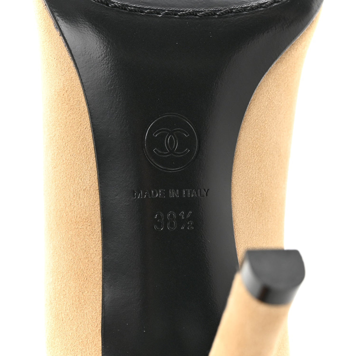 Suede Patent Calfskin Pumps 38.5 Beige Black