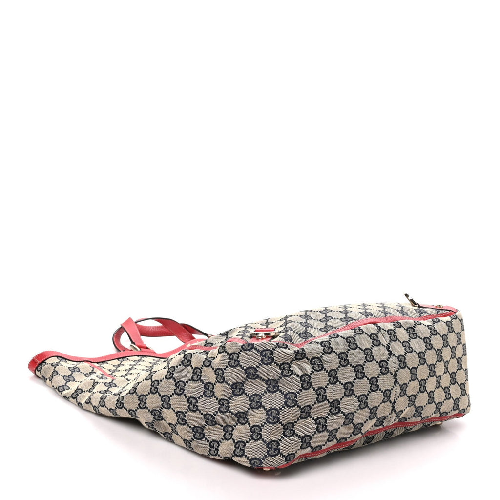 Monogram Abbey Tote Navy Red