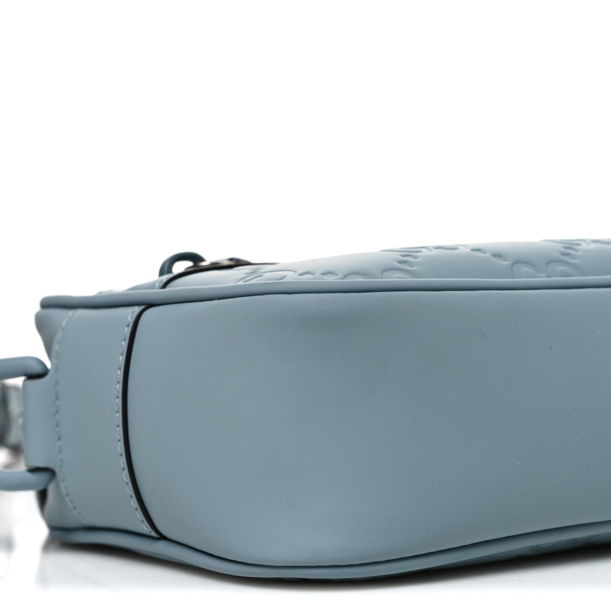 Rubber Effect Calfskin GG Mini Crossbody Bag Light Blue