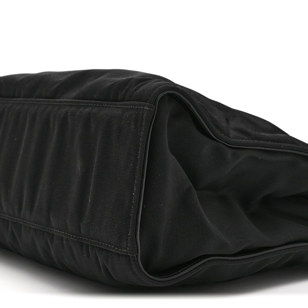 Nylon Bamboo Handle Bag Black