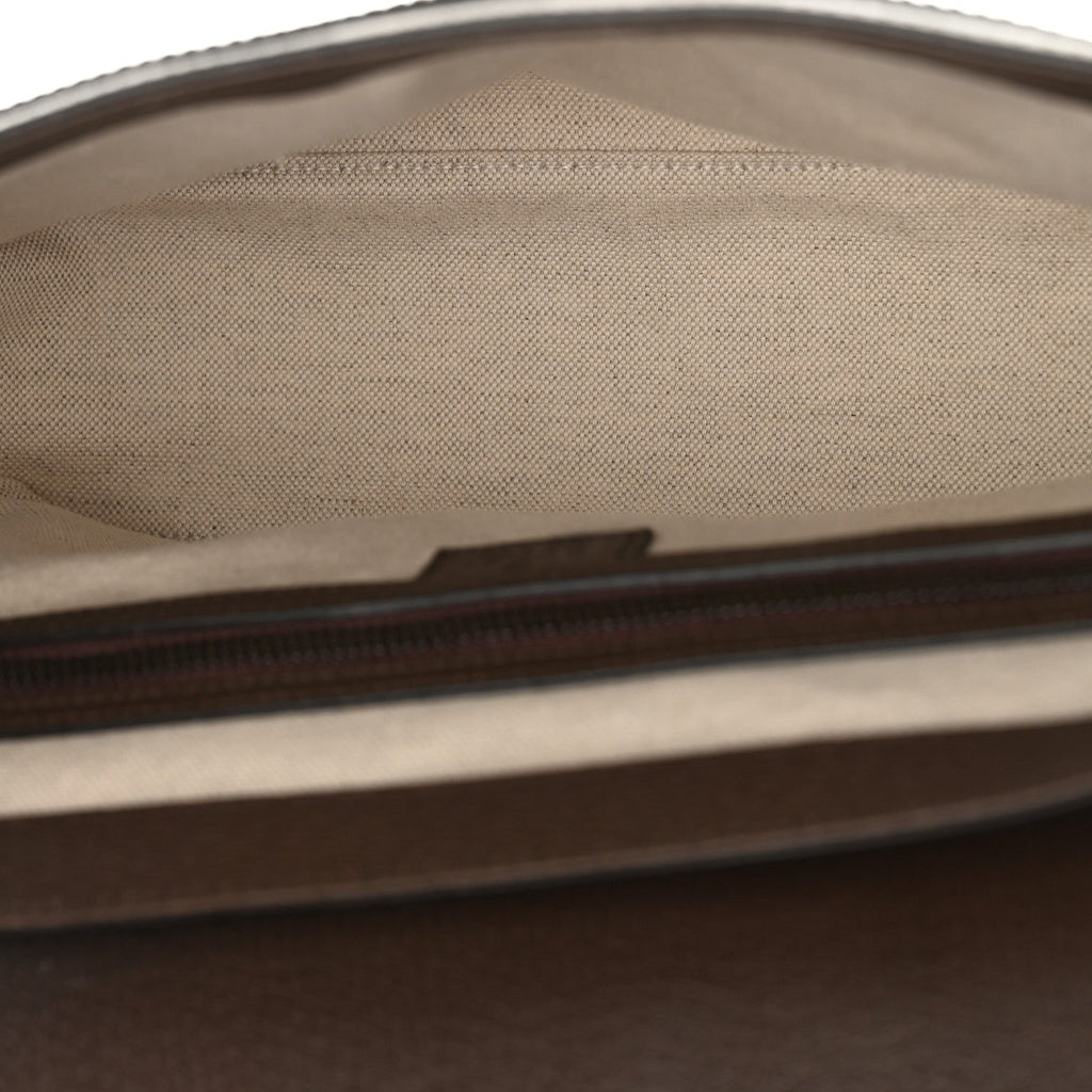 Tender GG Supreme Monogram Textured Dollar Calfskin Ophidia Messenger Bag Beige Ebony Dark Brown