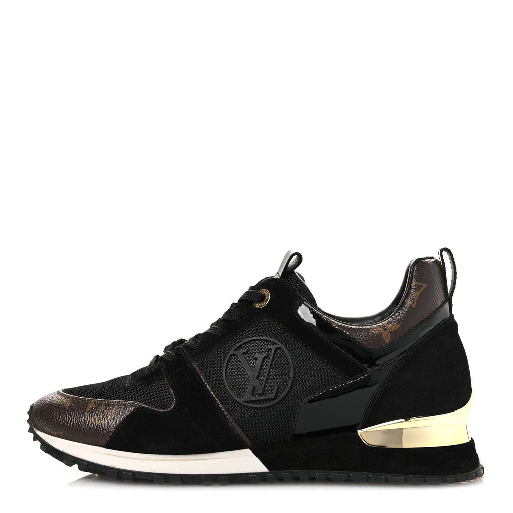 Suede Monogram Run Away Sneakers 38.5 Black