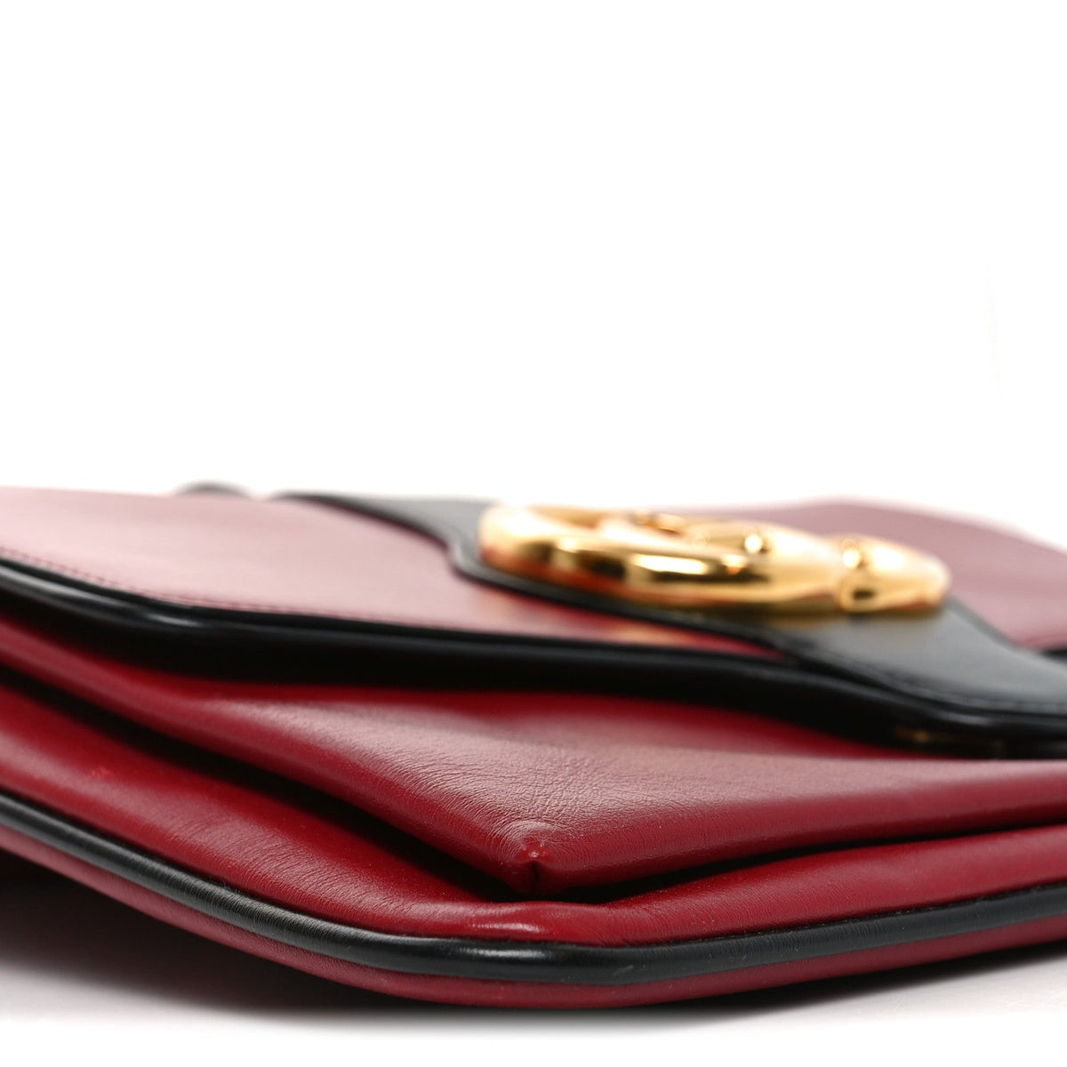 Calfskin Medium Arli Flap Shoulder Bag New Cherry Red Black