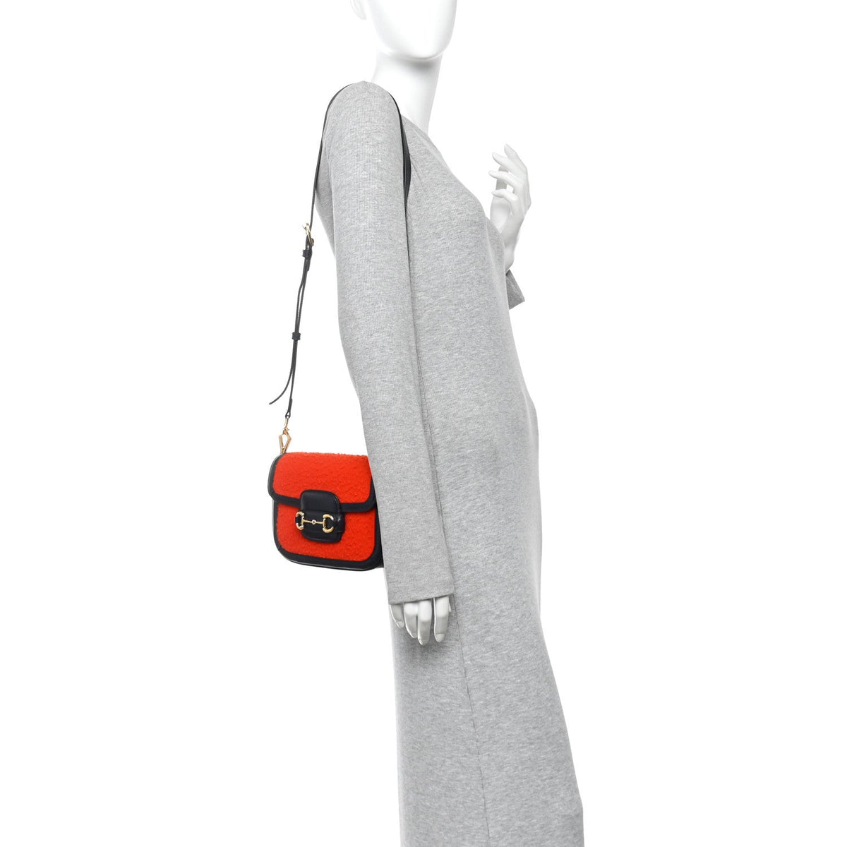 Casy Wool Azalea Calfskin Mini Horsebit 1955 Shoulder Bag Bitter Sweet Blue