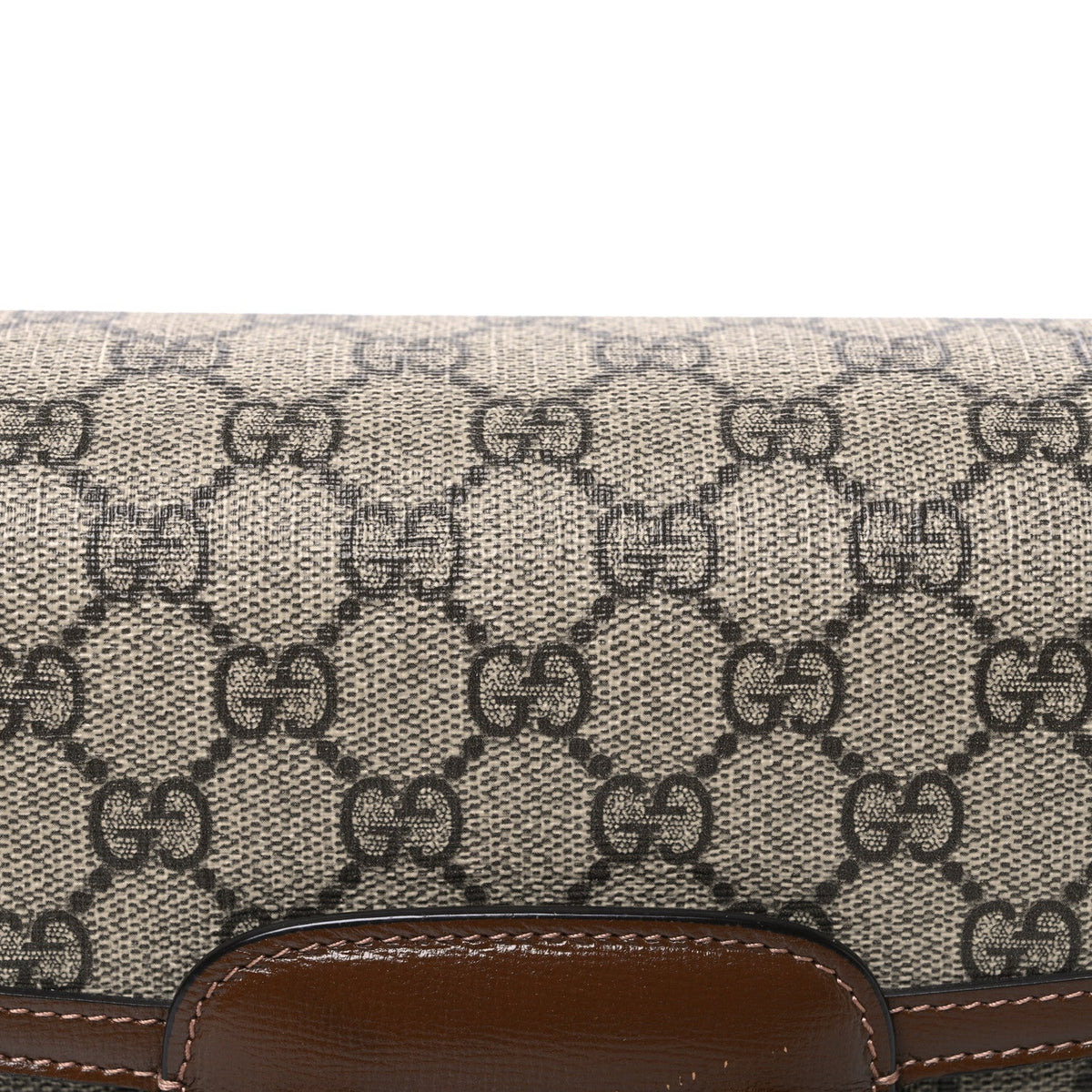GG Supreme Monogram Horsebit 1955 Shoulder Bag Beige Brown Sugar