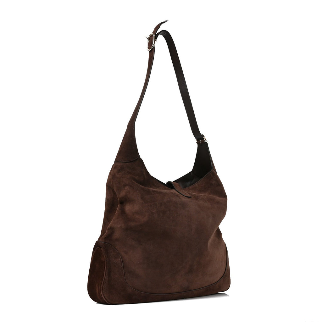 Suede Jackie 1961 Giorno Shoulder Bag Dark Brown