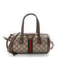 GG Supreme Monogram Web Small Ophidia Boston Bag Beige New Acero