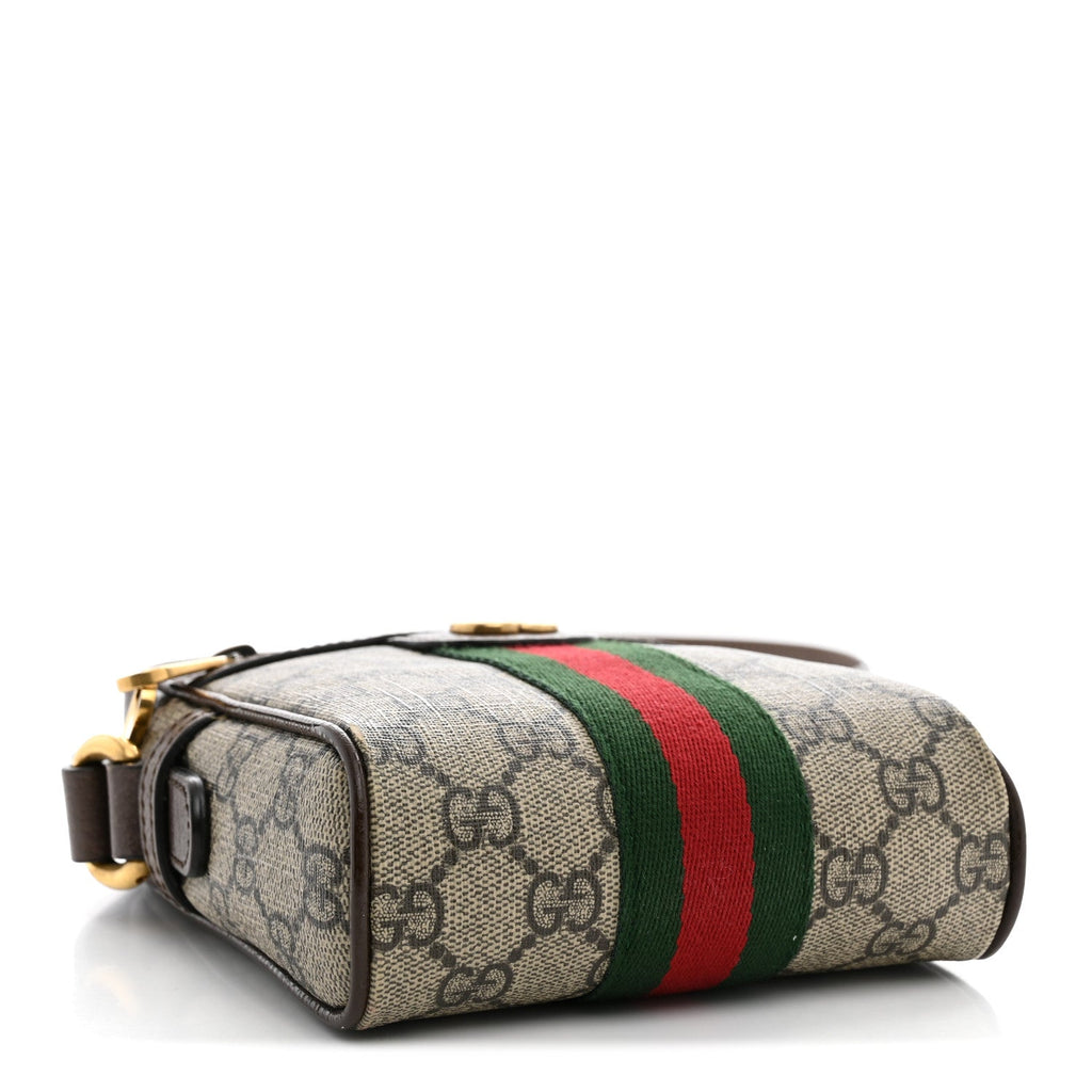 GG Supreme Monogram Web Mini Ophidia Messenger Brown