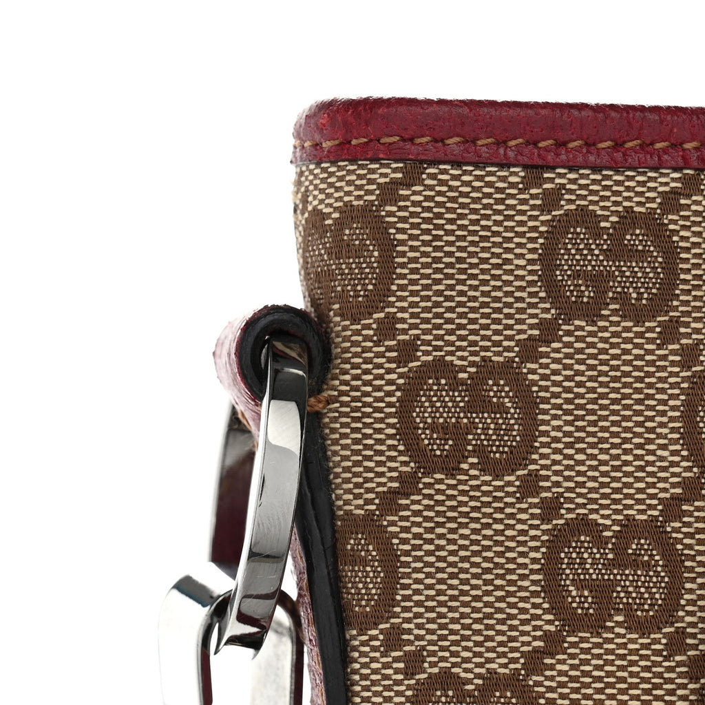 GG Supreme Monogram Medium Flat Messenger Bag Red