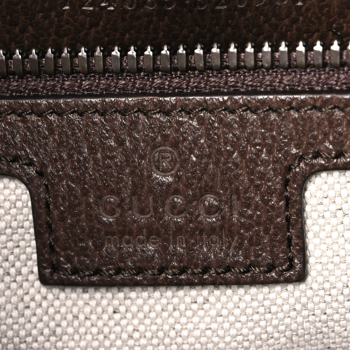 GG Supreme Monogram Textured Dollar Calfskin Web Medium Ophidia Tote Bag Beige Ebony