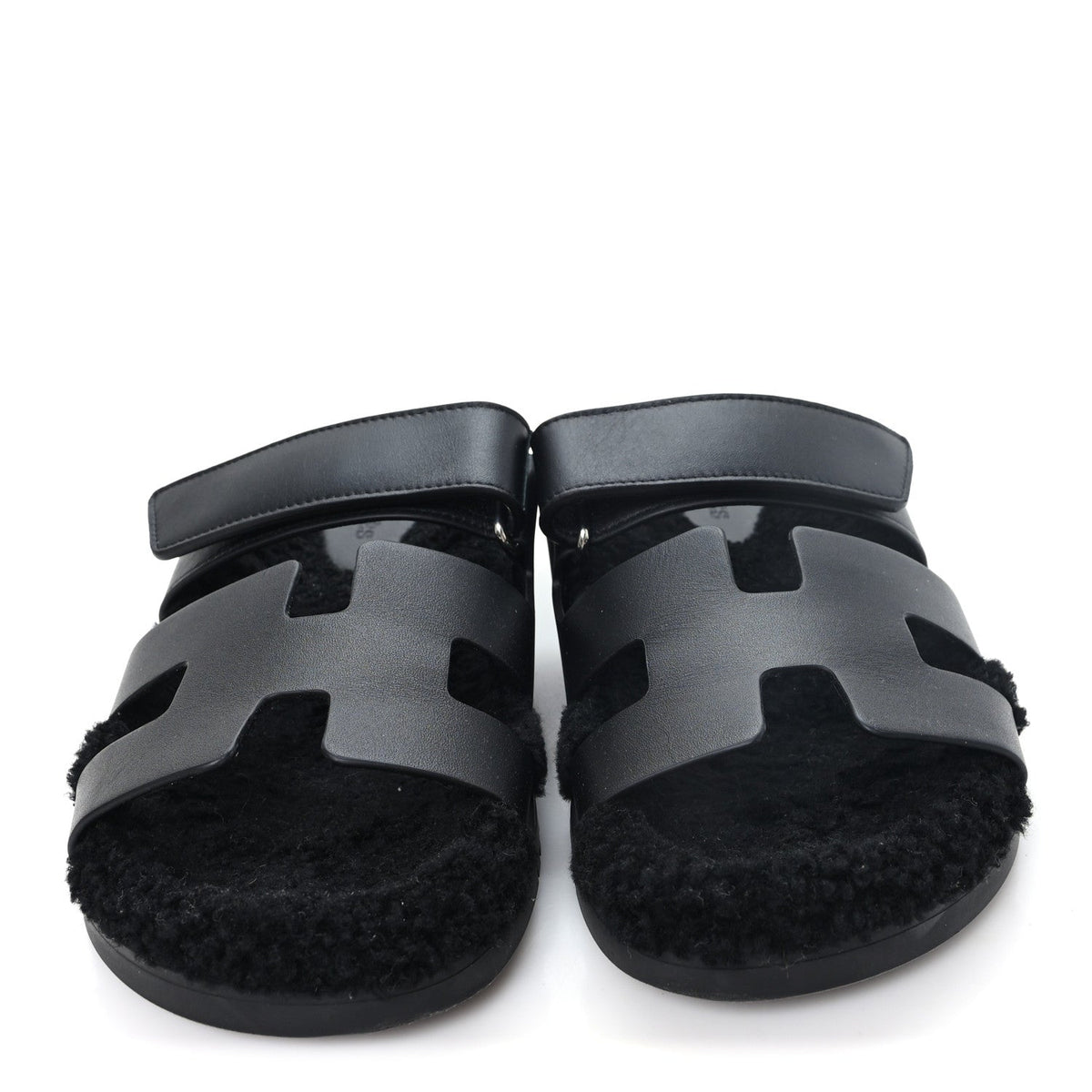 Calfskin Woolskin Womens Chypre Sandals 38 Black