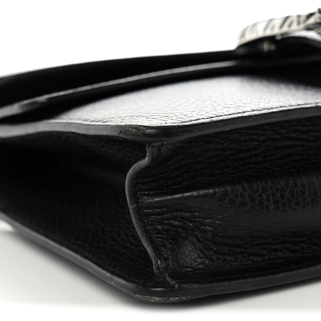 Dollar Calfskin Enamel Small Dionysus Shoulder Bag Black Electric Blue