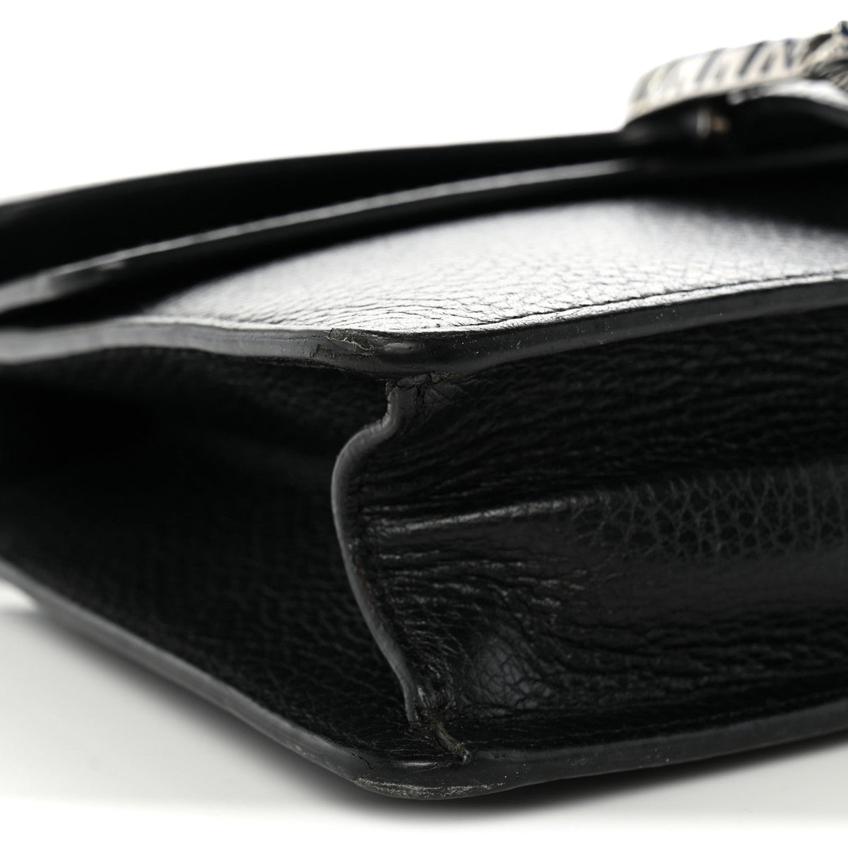 Dollar Calfskin Enamel Small Dionysus Shoulder Bag Black Electric Blue