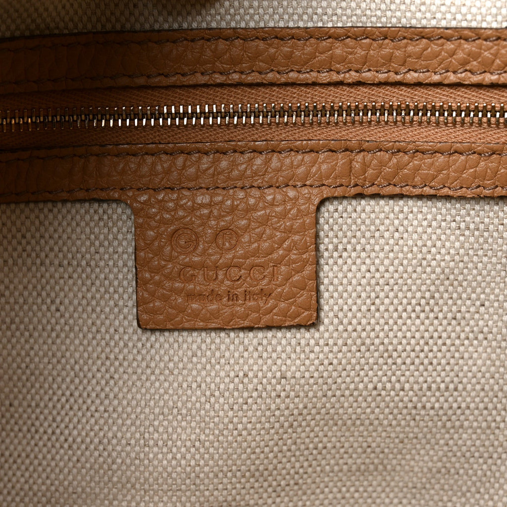 Pebbled Calfskin Medium Soho Chain Shoulder Bag Camelia