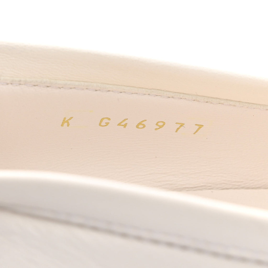 Lambskin CC Mocassin Loafers 38.5 White