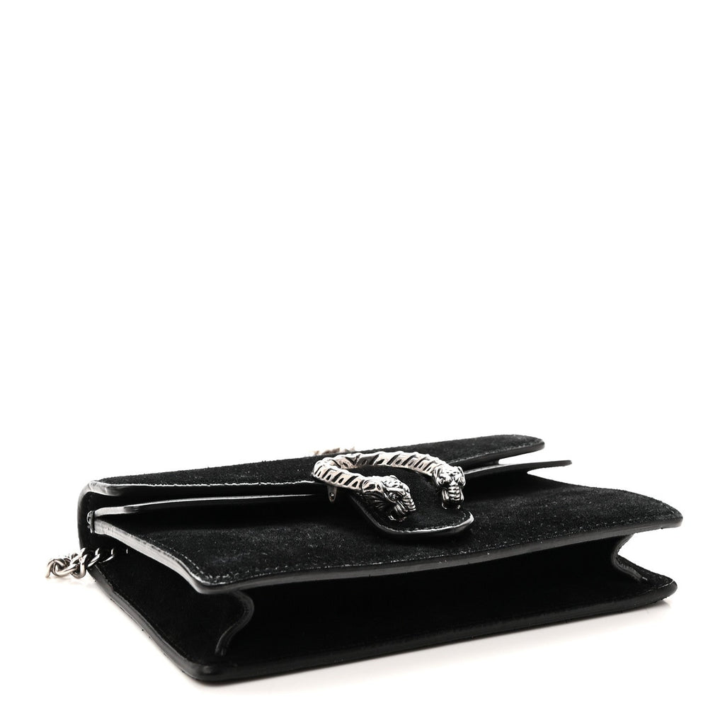 Suede Super Mini Dionysus Shoulder Bag Black