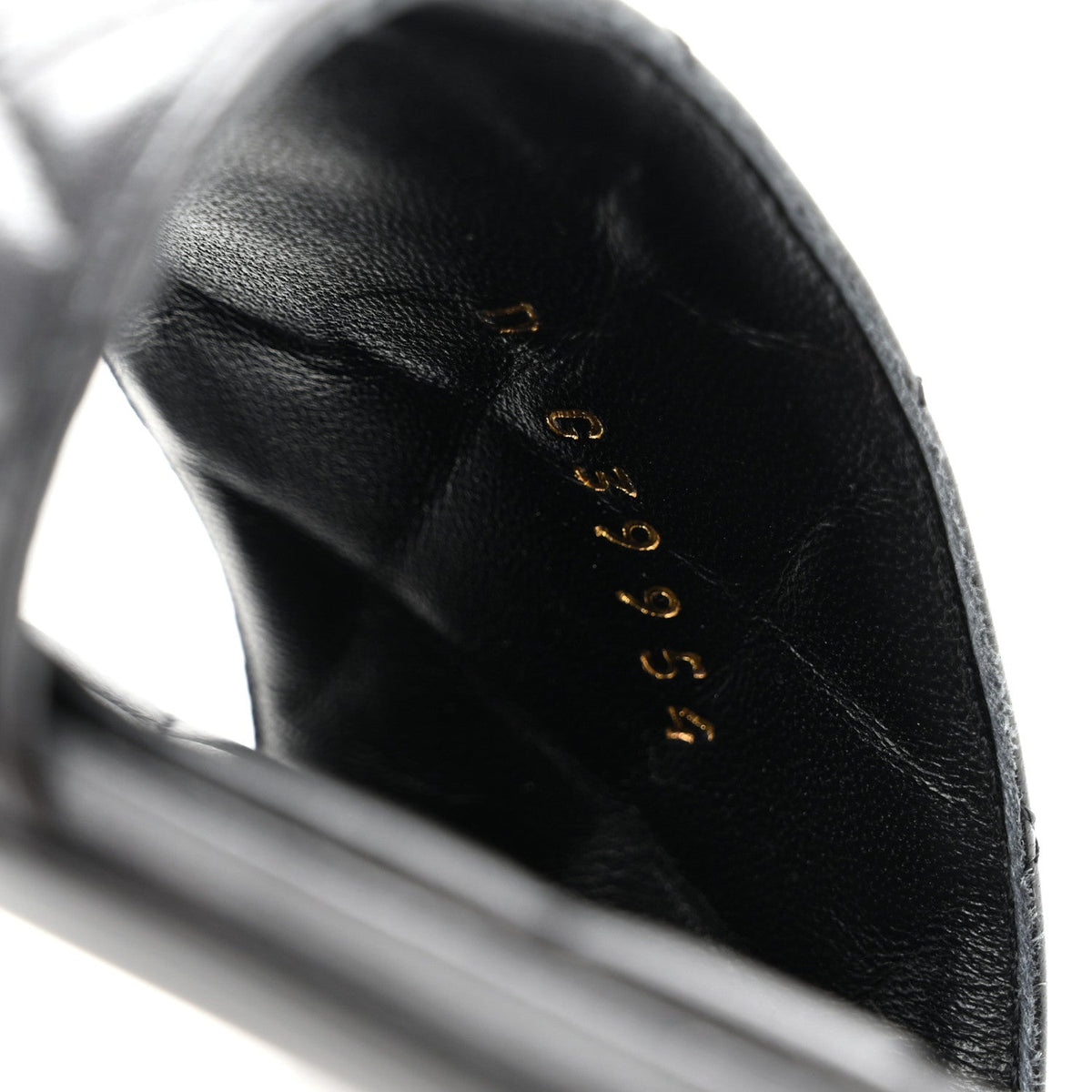 Shiny Goatskin Quilted CC Mules Sandals 39.5 Black
