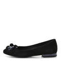 Suede Patent Camellia CC Ballerina Flat 37 Navy Black