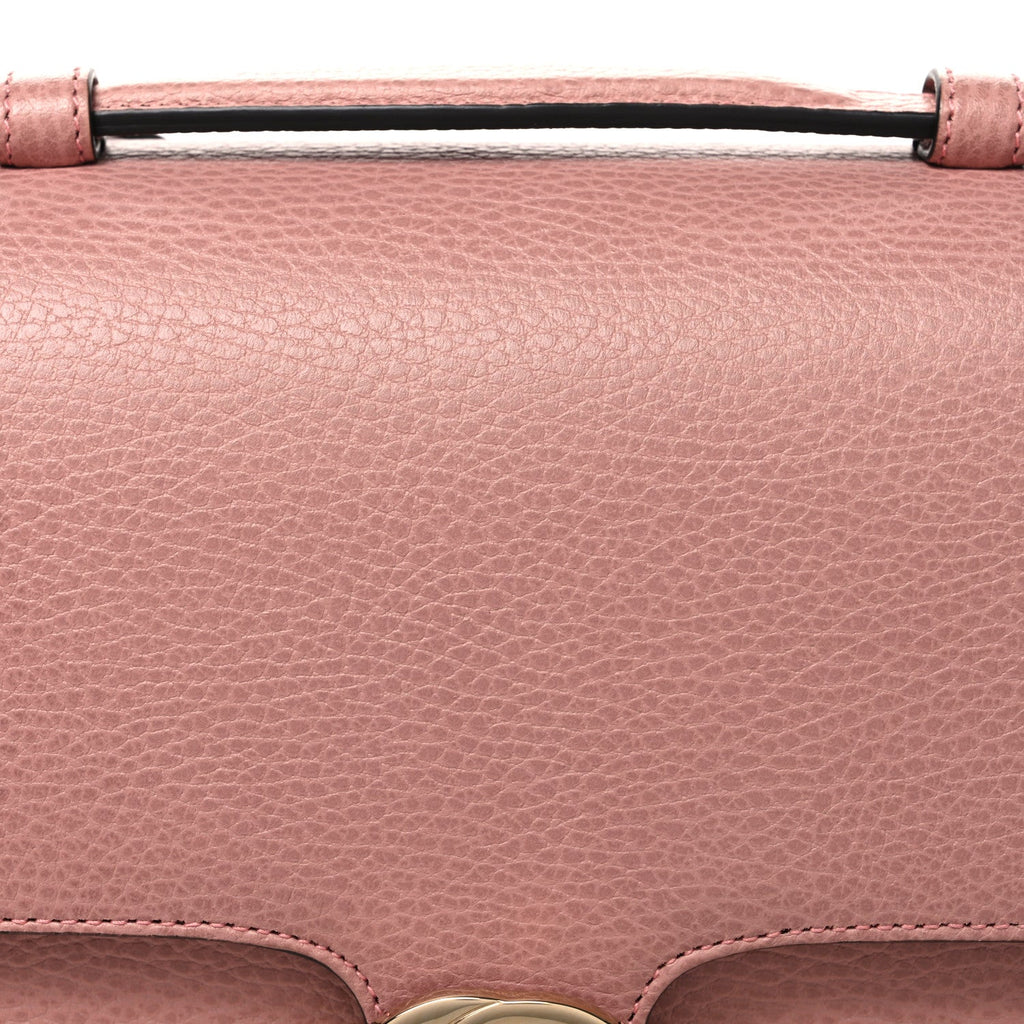 Dollar Calfskin Medium Interlocking G Top Handle Shoulder Bag Soft Pink