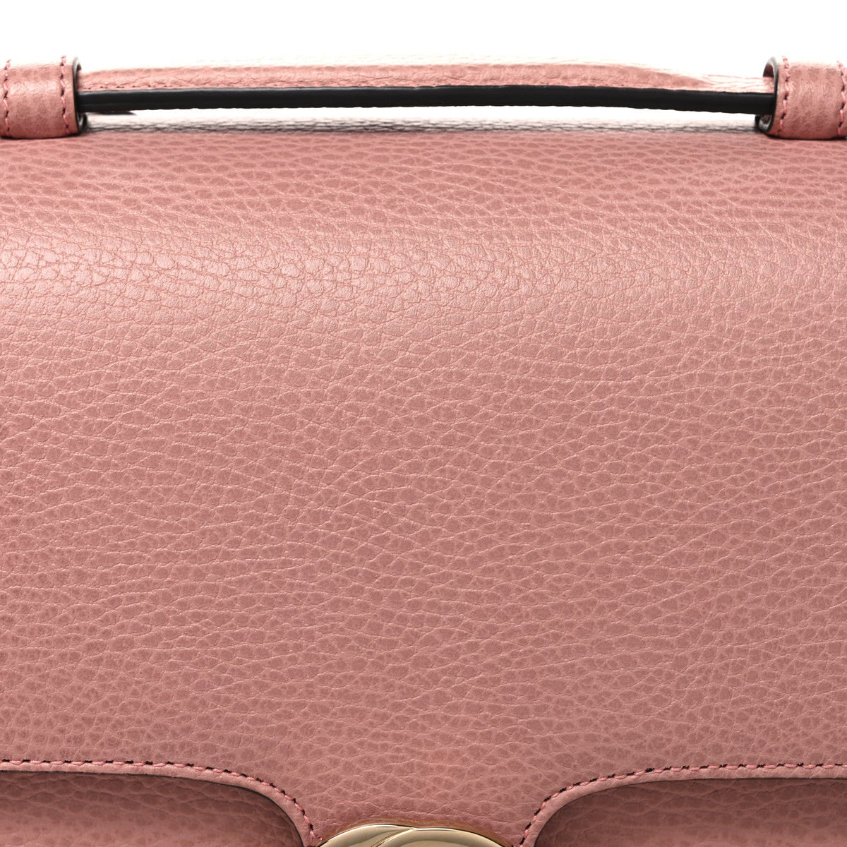 Dollar Calfskin Medium Interlocking G Top Handle Shoulder Bag Soft Pink
