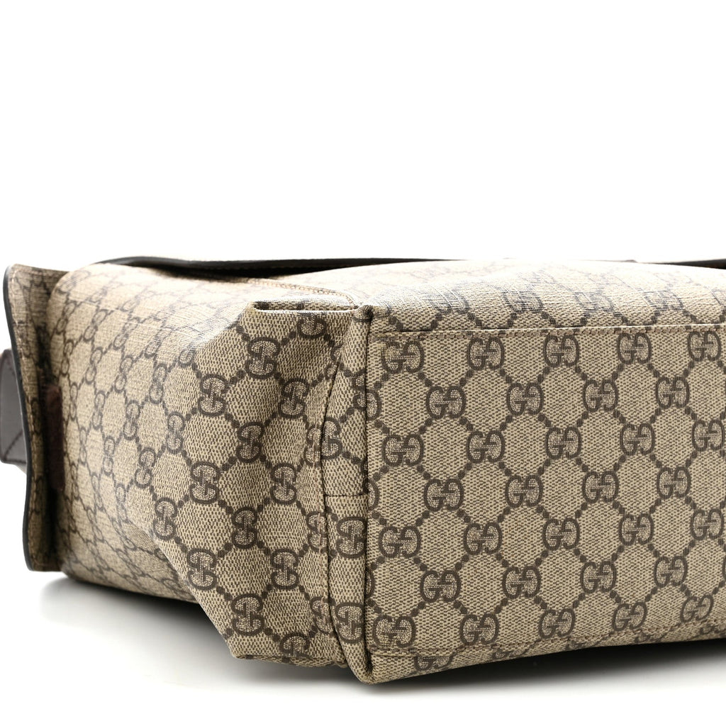 GG Plus Monogram Messenger Diaper Bag Dark Brown