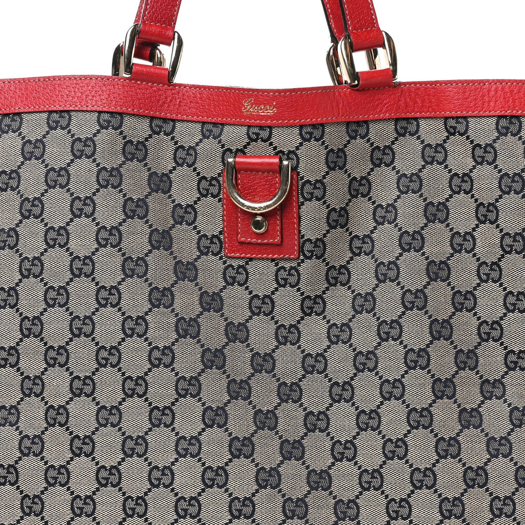 Monogram Abbey Tote Navy Red