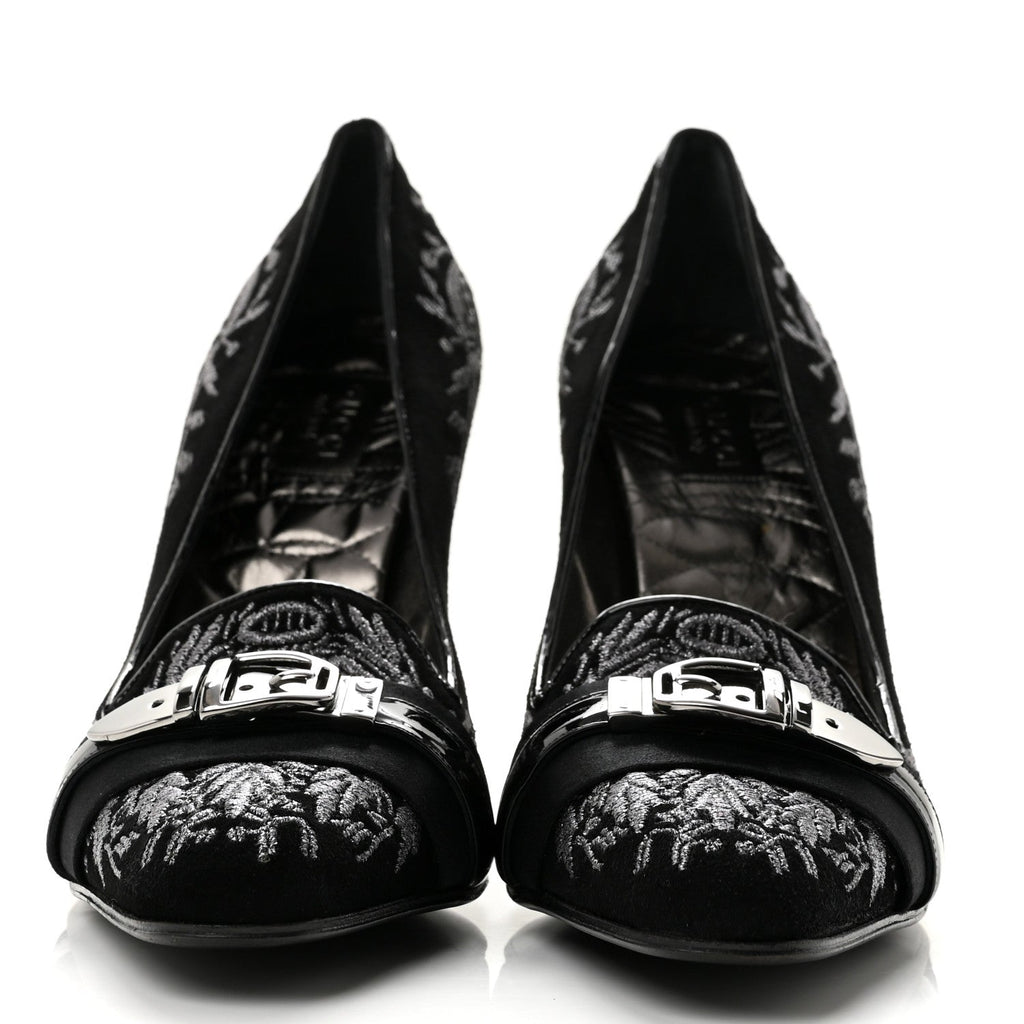 Suede Brocade Pumps 9 Black