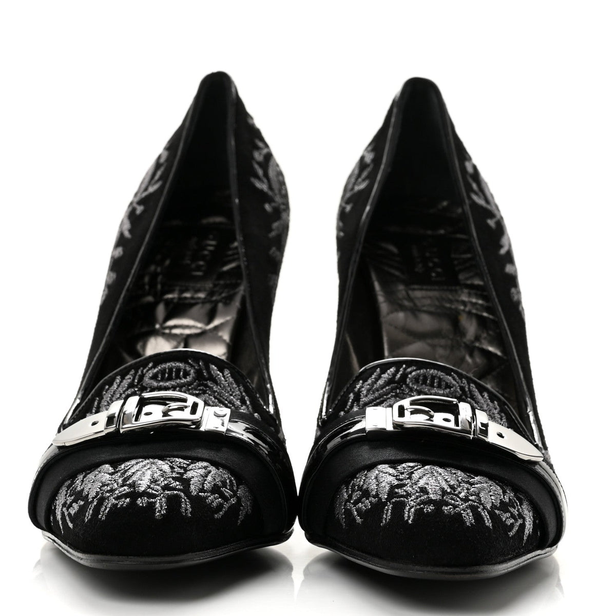 Suede Brocade Pumps 9 Black