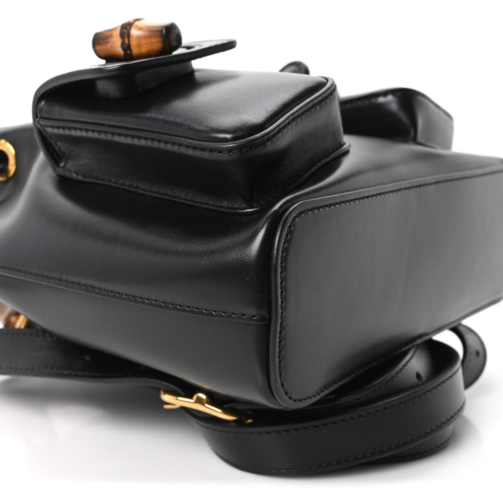 Calfskin Bamboo Backpack Black