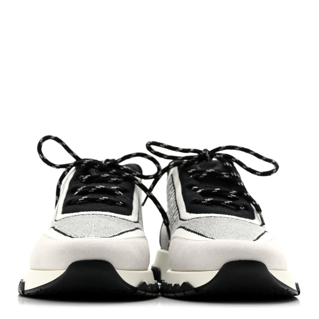 Knit Bi-Color Womens Addict Sneakers 37 Black White