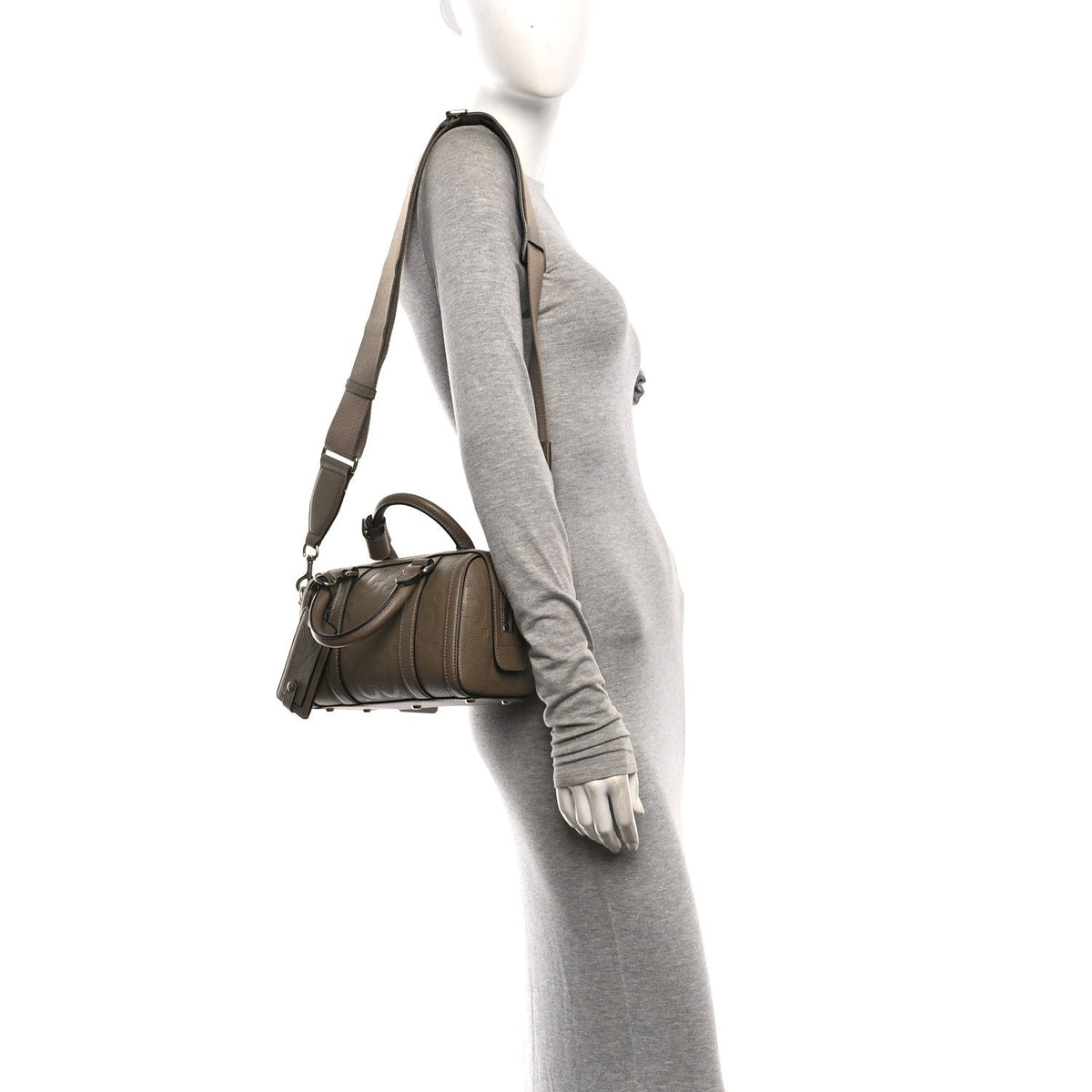 Piuma Calfskin Jumbo GG Embossed Mini Duffle Bag Good Taupe