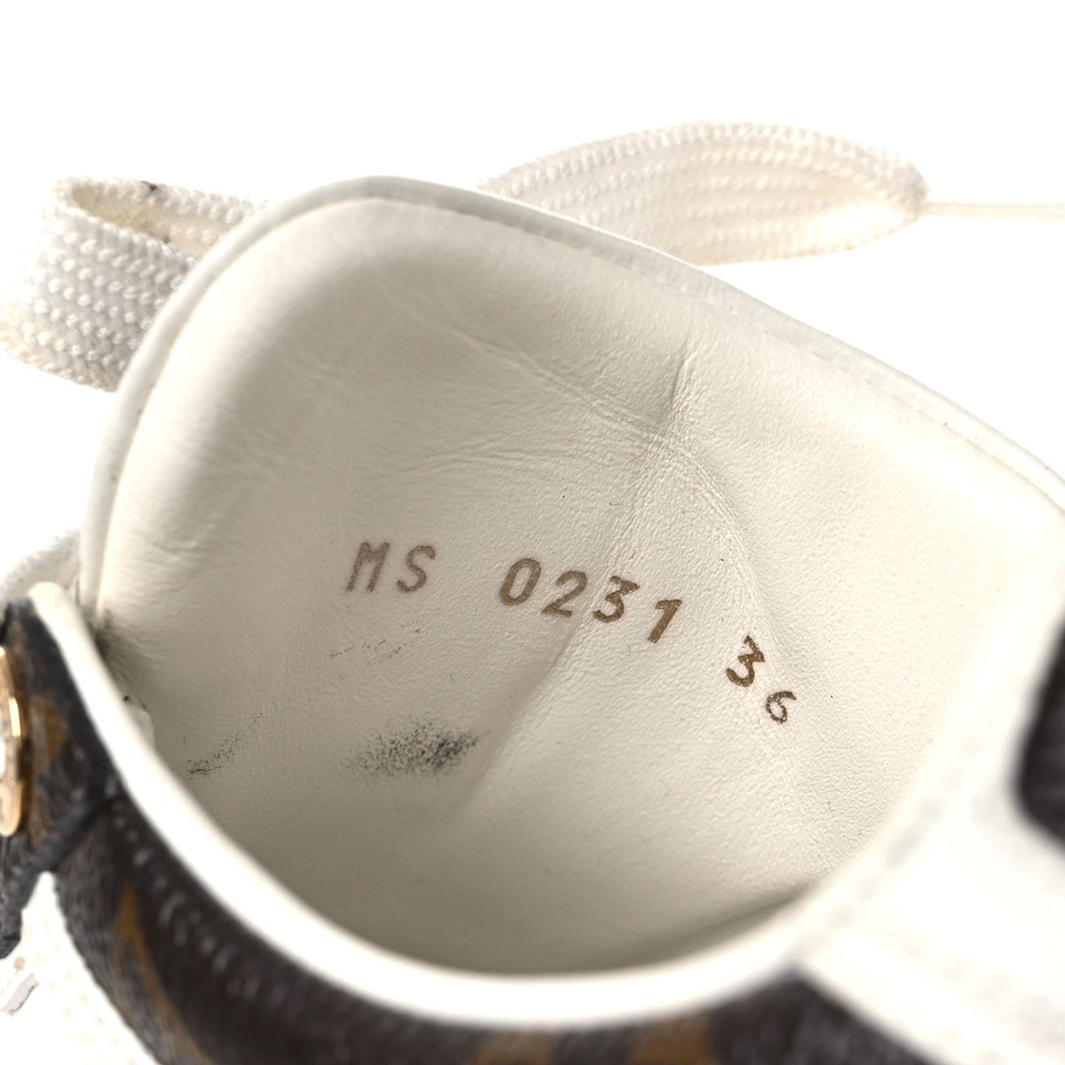 Calfskin Embossed Monogram Time Out Sneakers 36 White