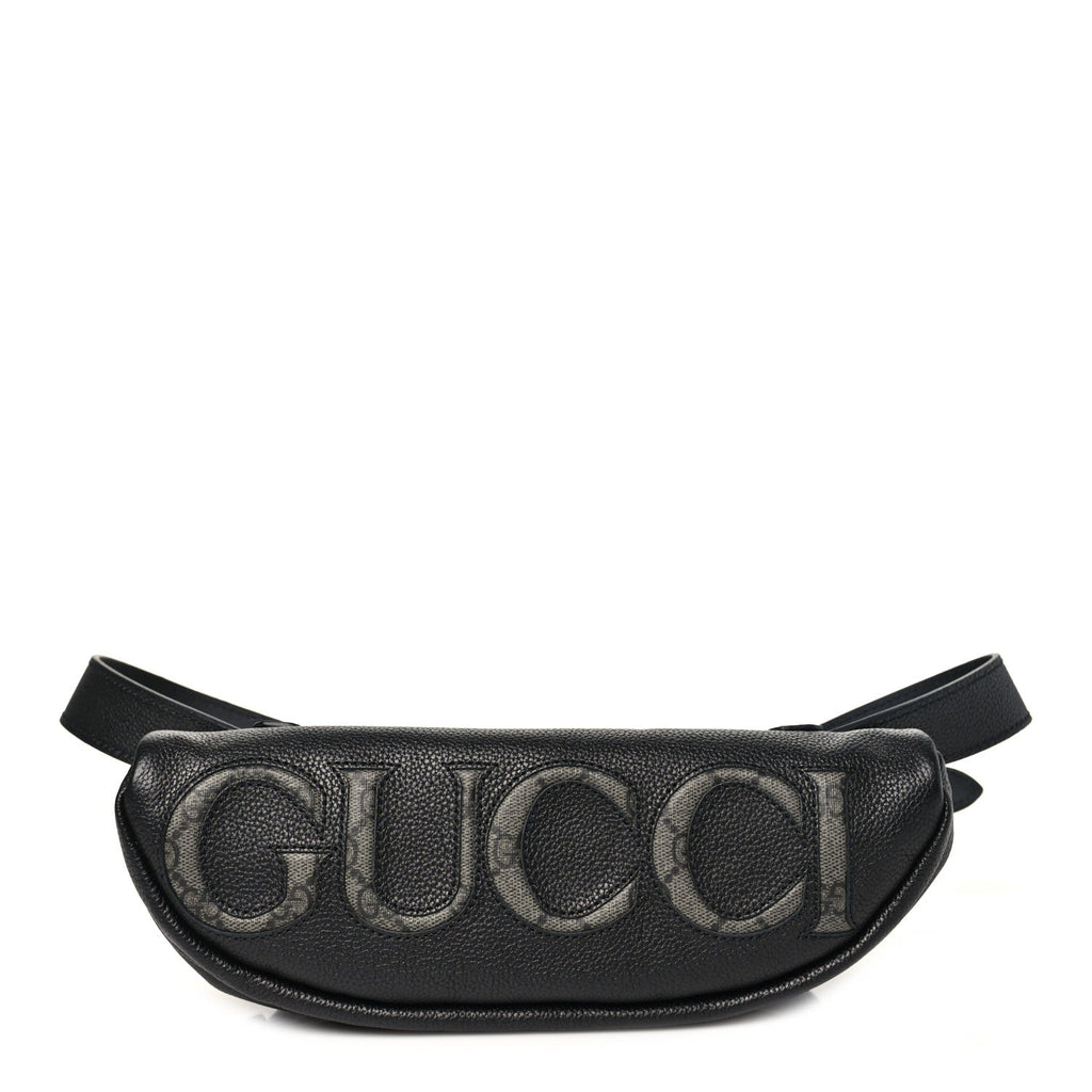 Grained Calfskin GG Supreme Logo Belt Bag 100 40 Black