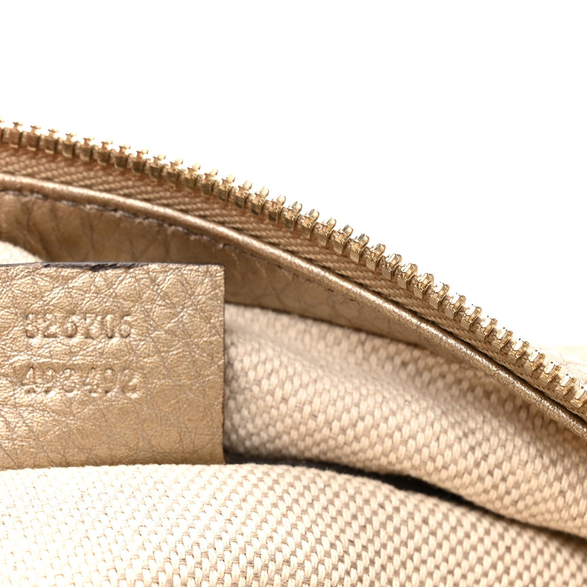 Metallic Pebbled Calfskin Medium Soho Chain Hobo Golden Beige