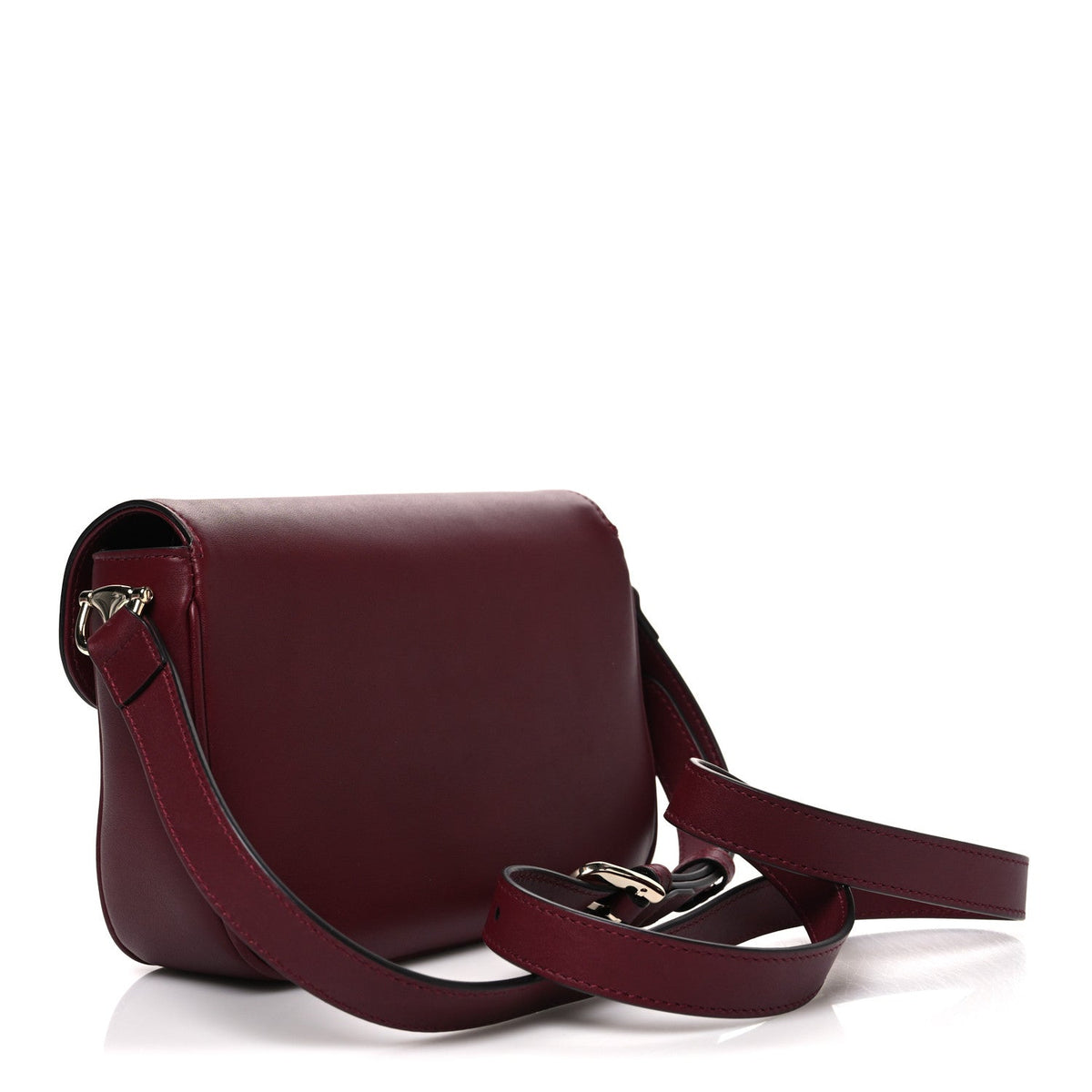 Arabella Calfskin Horsebit 1955 Soft Small Shoulder Bag Rosso Ancora