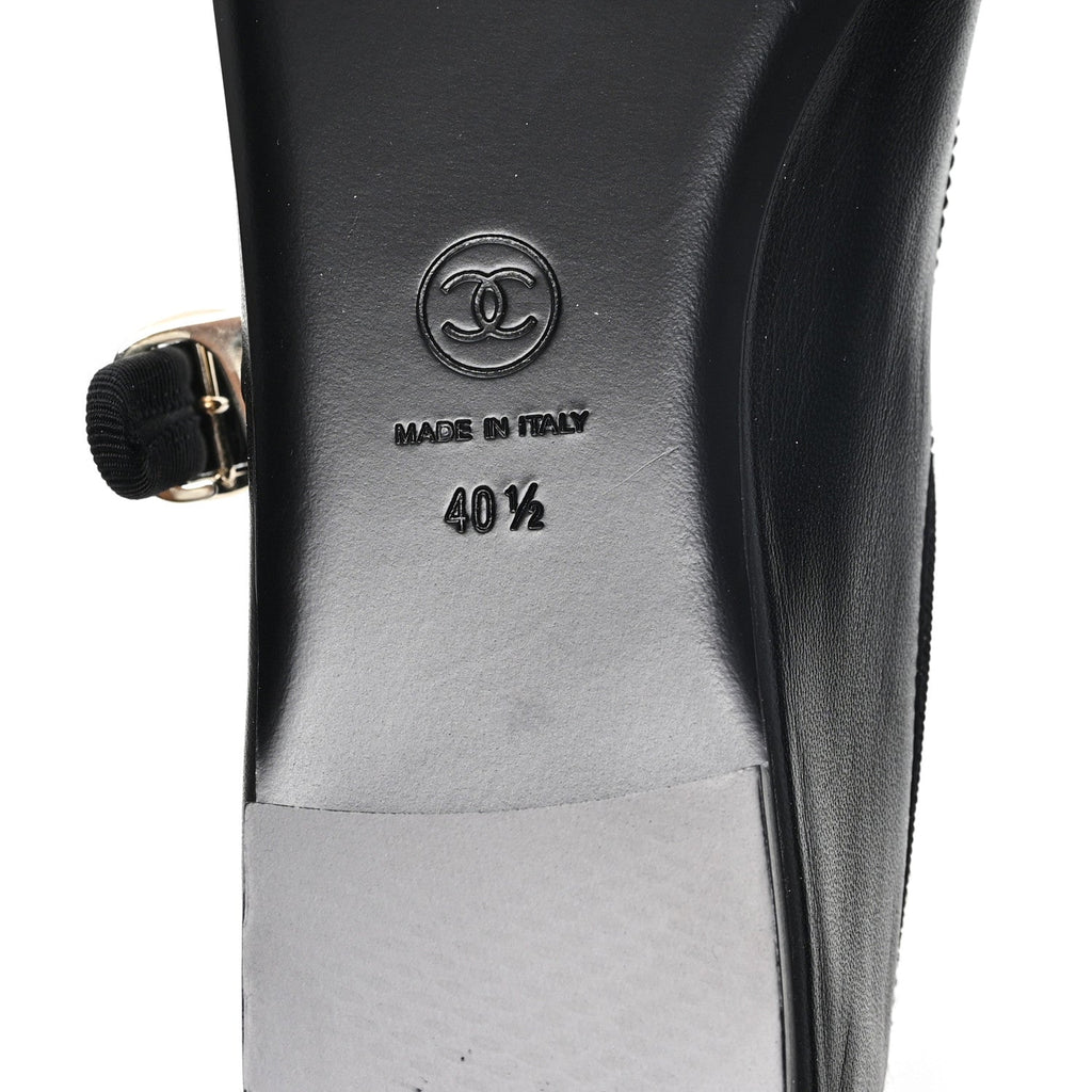 Lambskin Mary Jane Flats 40.5 Black