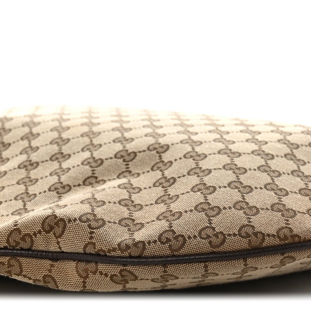 Monogram Calfskin Web Large Shoulder Bag Beige Brown