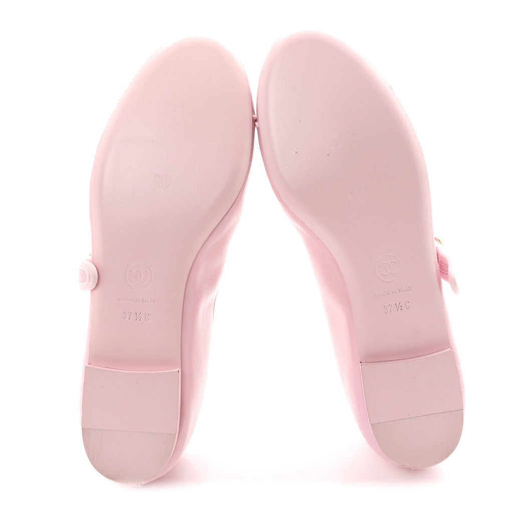 Lambskin Mary Jane Flats 37.5 Light Pink