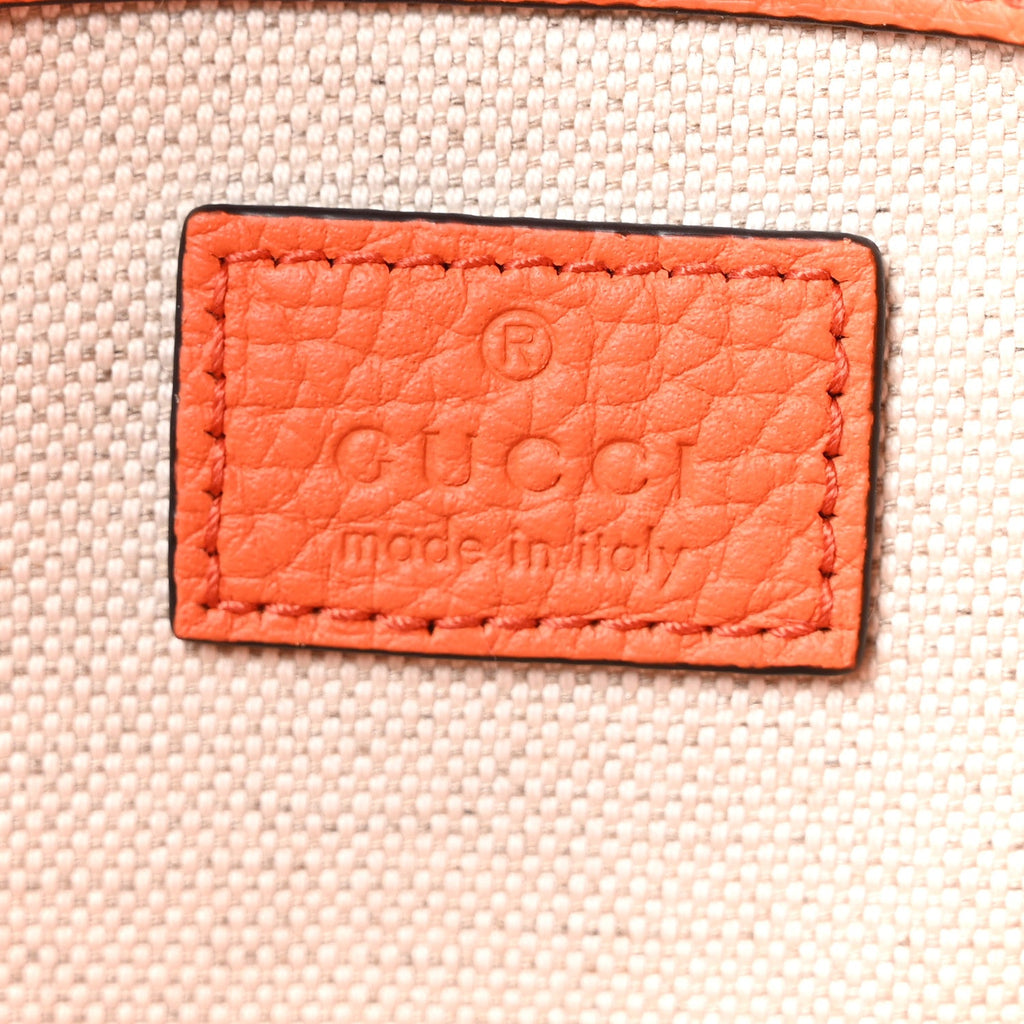 Piuma Calfskin Jumbo GG Embossed Double Buckle Backpack Good Orange