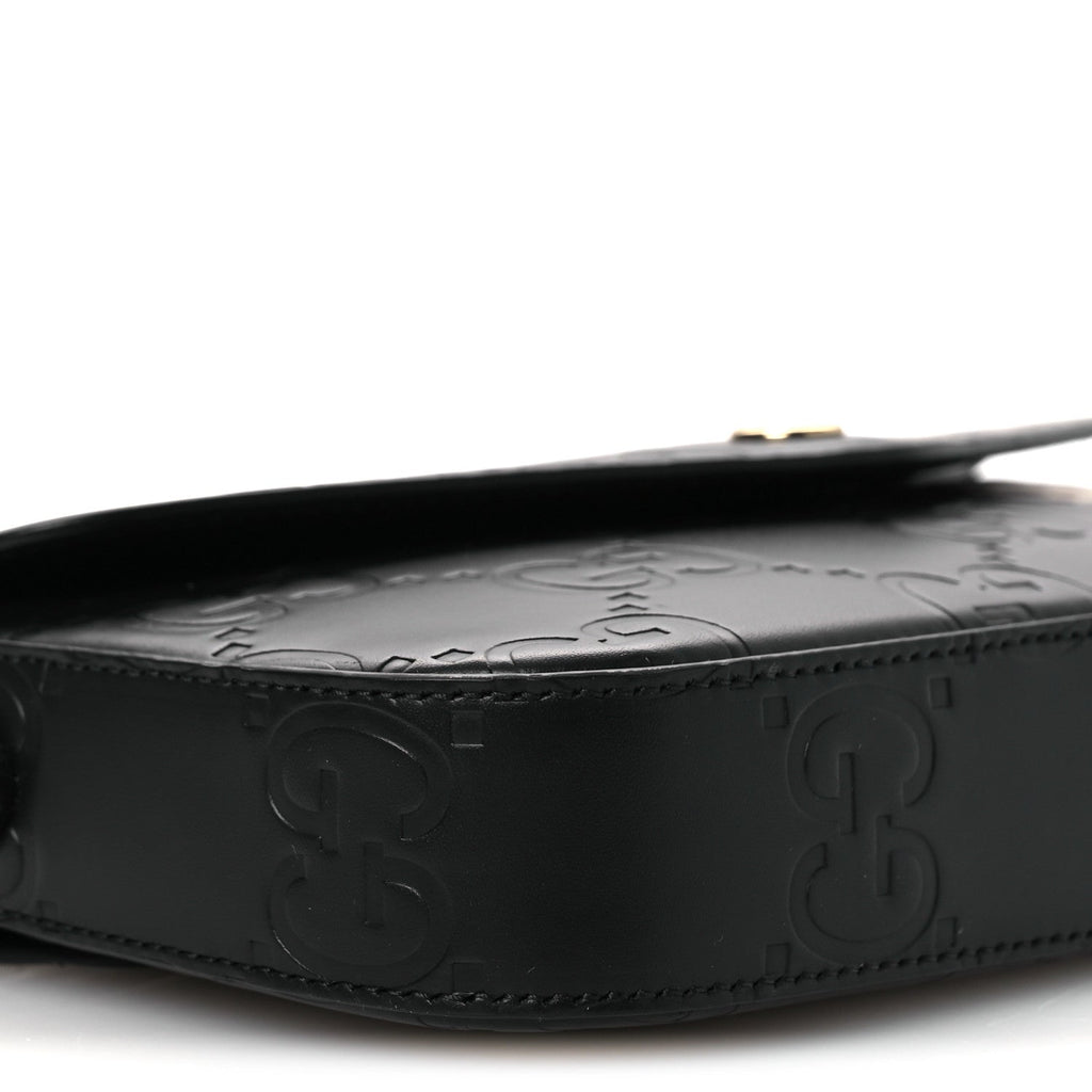 Gilbert Calfskin GG Super Mini Shoulder Bag Black