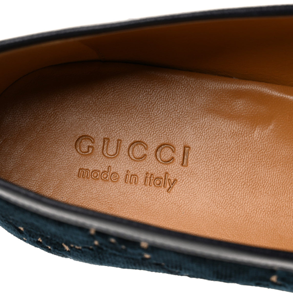 Velvet GG Monogram Horsebit Mens Jordaan Loafers 10.5 Blue Beige