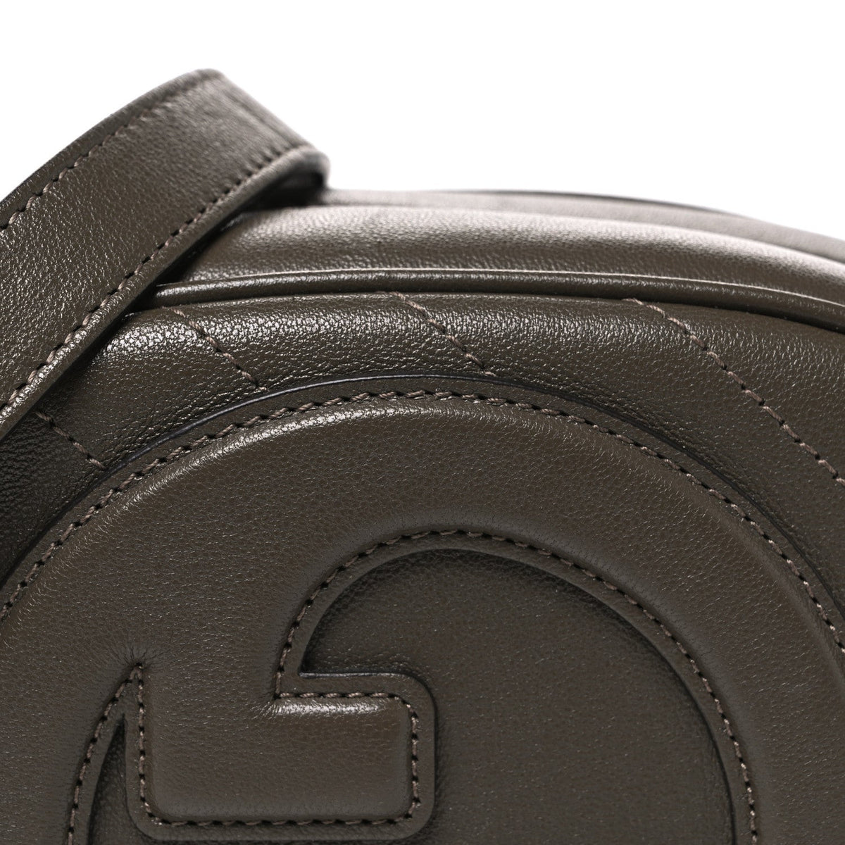 Sakai Be Green Calfskin Diagonal Stitched Mini Blondie Shoulder Bag Craclet Brown
