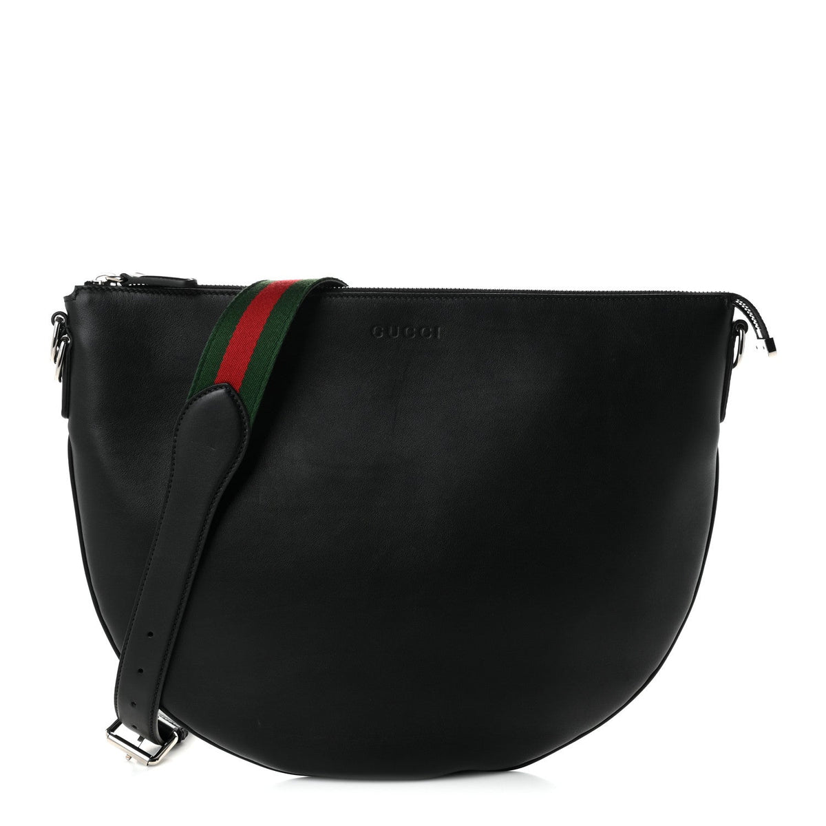 Calfskin Emblem Shoulder Bag Black
